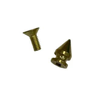 12mm Brass, Spike Stud with Screw, Solid Brass, #C-1551-SB