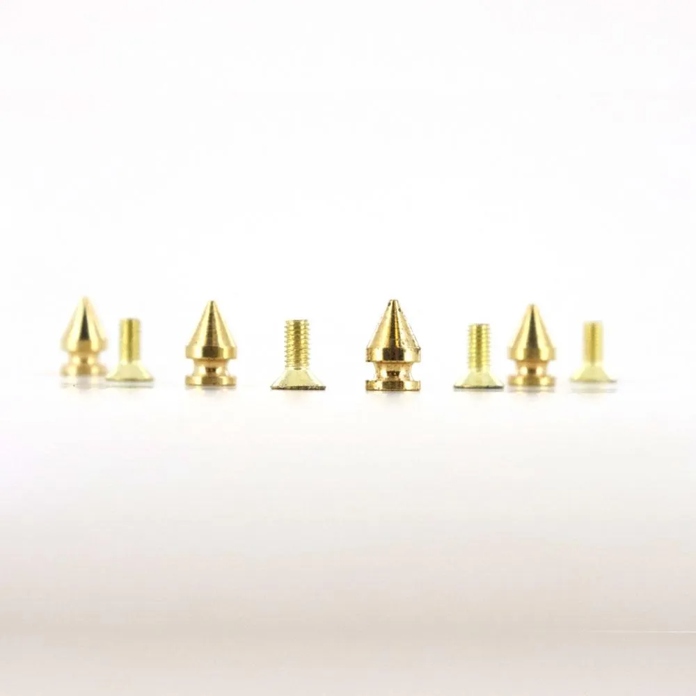 12mm Brass, Spike Stud with Screw, Solid Brass, #C-1551-SB