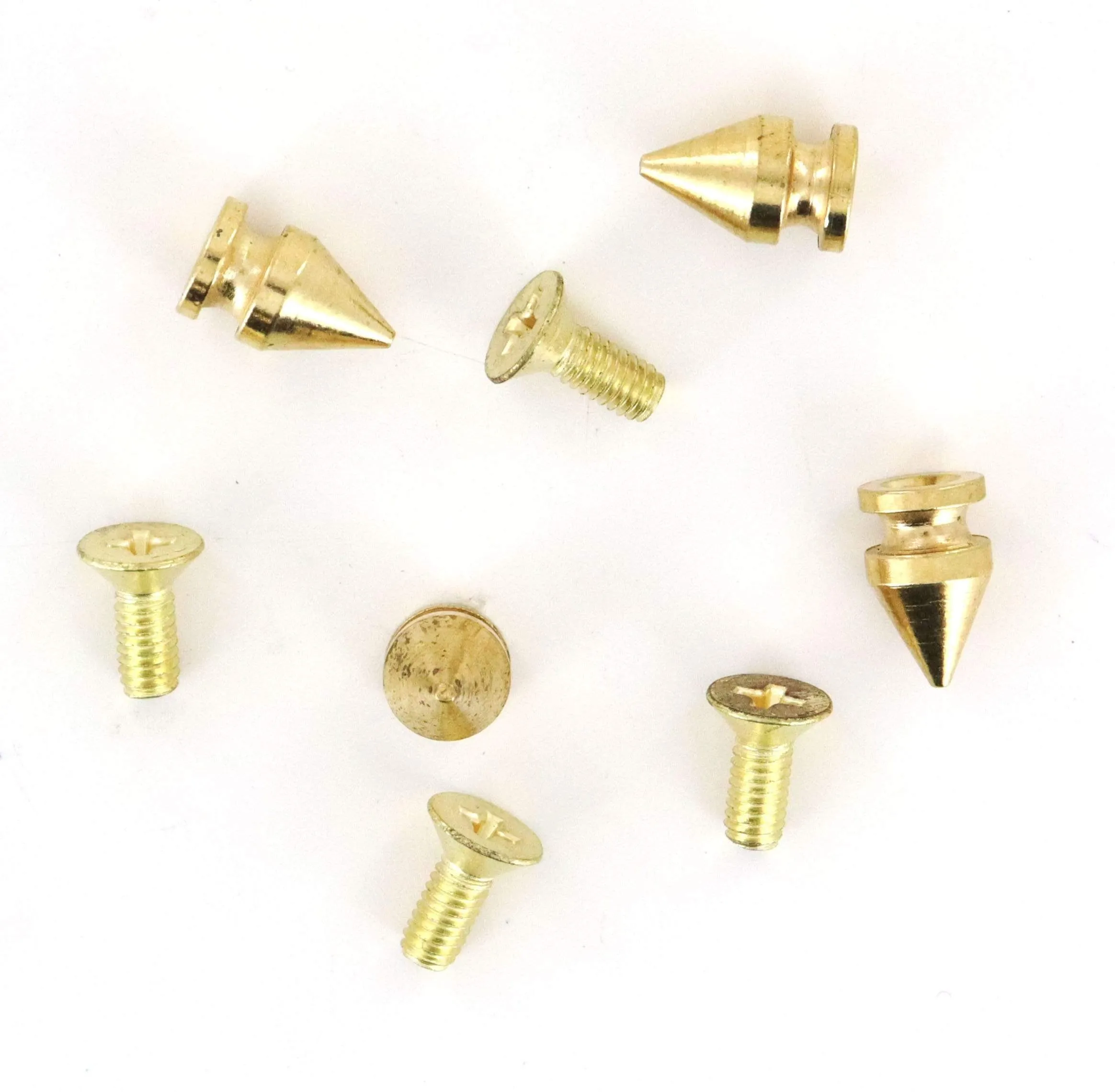 12mm Brass, Spike Stud with Screw, Solid Brass, #C-1551-SB