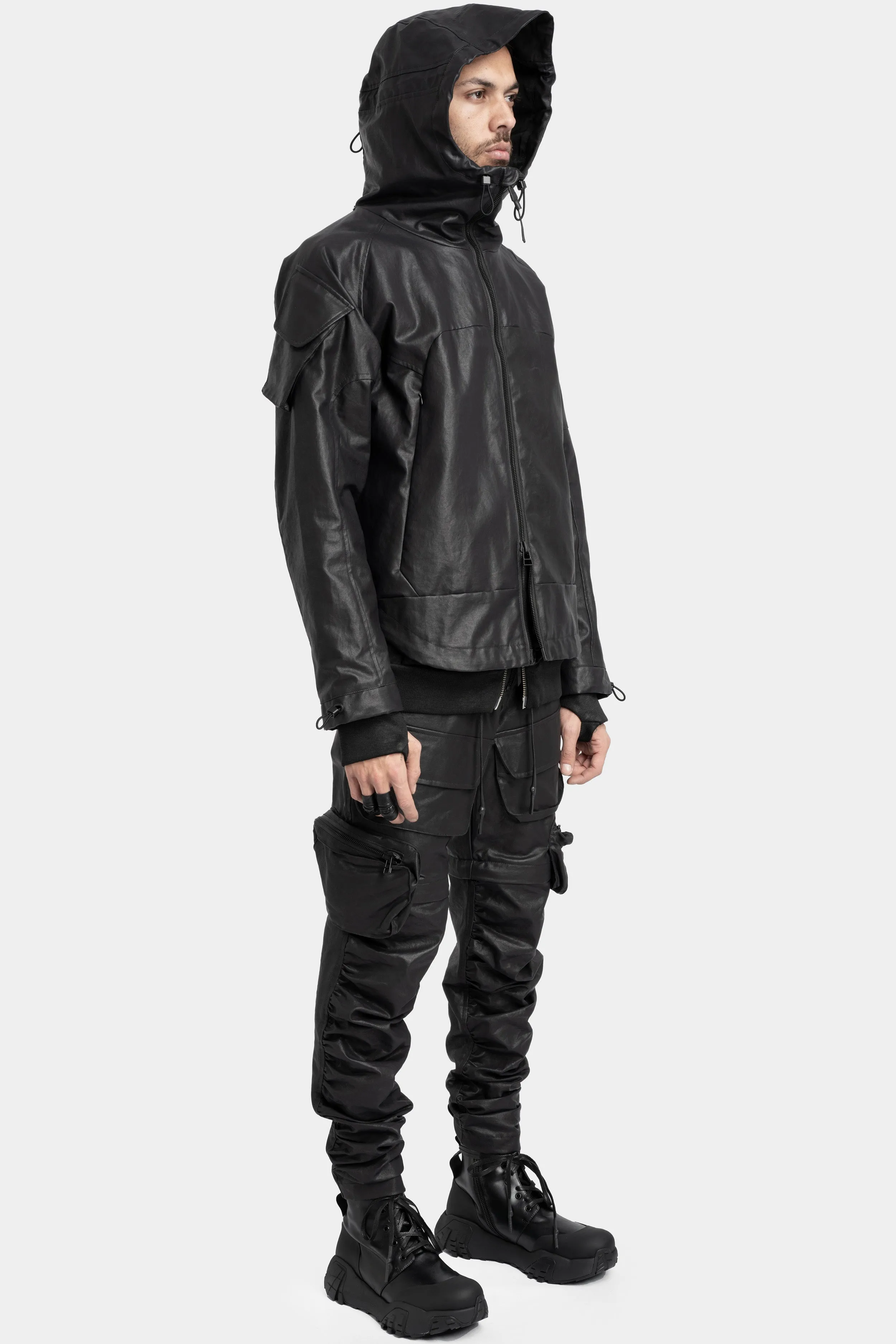 Coated rain jacket