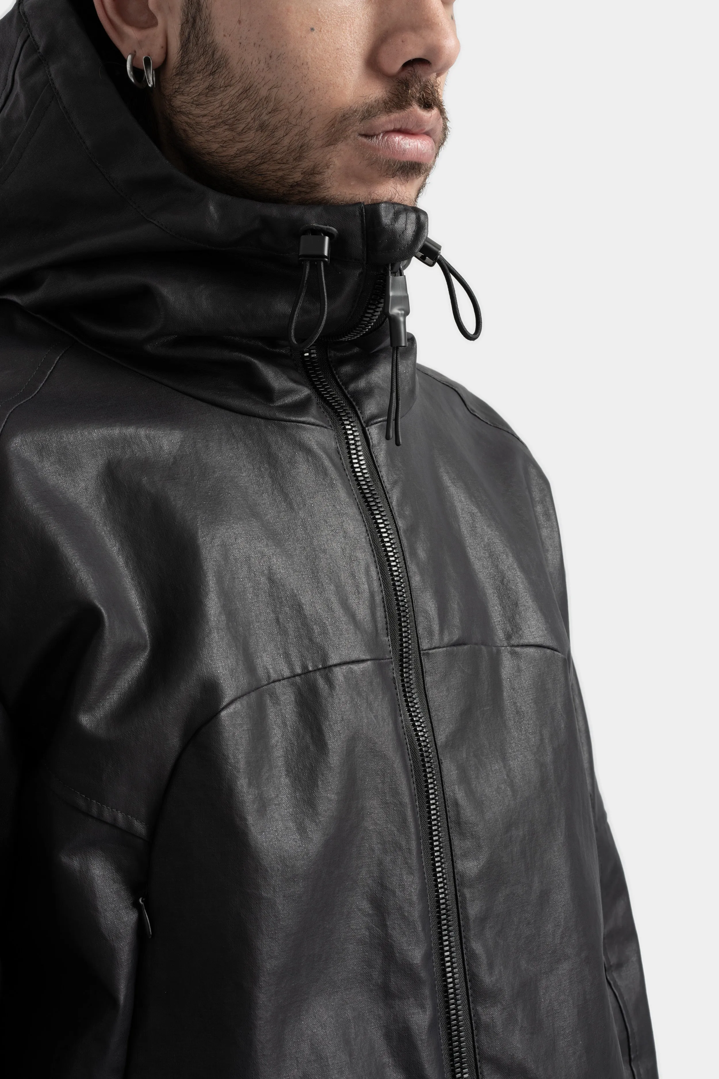 Coated rain jacket