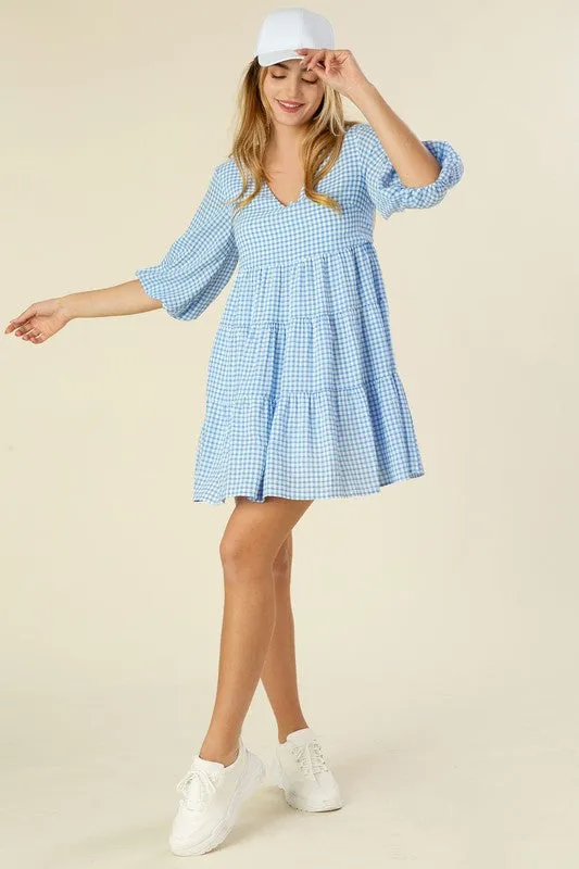 Tiered Hudson Gingham Checked Dress