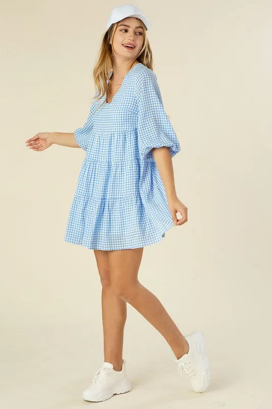 Tiered Hudson Gingham Checked Dress