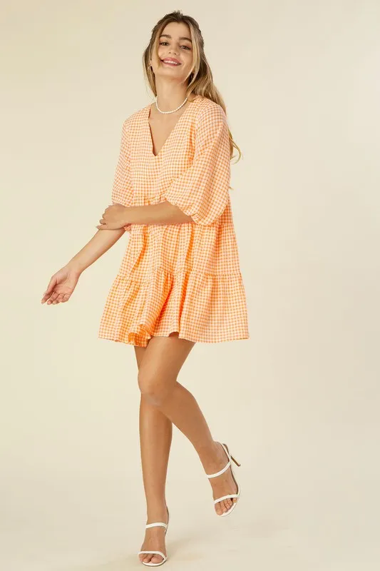 Tiered Hudson Gingham Checked Dress