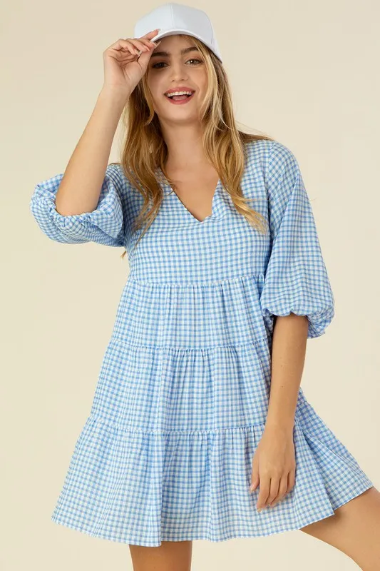 Tiered Hudson Gingham Checked Dress
