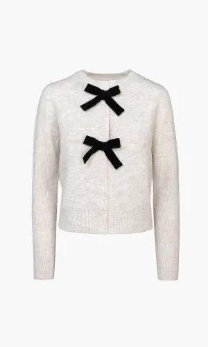 Oatmeal Bow Front Nelsa Cardigan