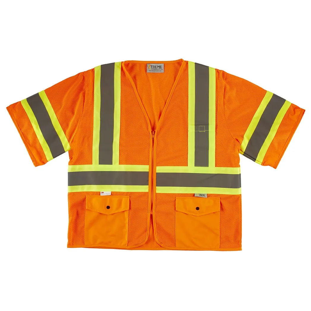 Xtreme Visibility Value DOT Contrast Zip Vest - Orange